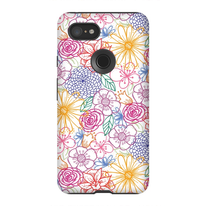 Pixel 3XL StrongFit Summer Bright Floral by TracyLucy Designs