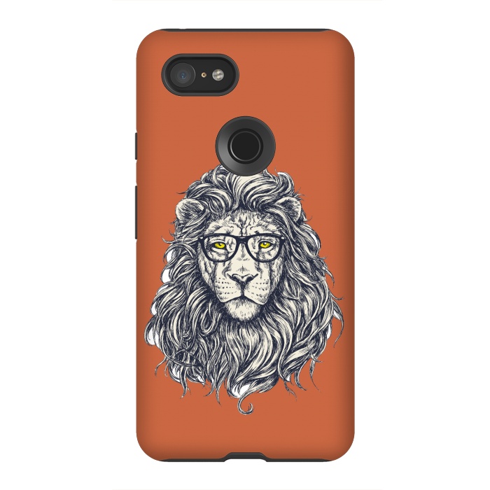 Pixel 3XL StrongFit Hipster Lion by Winston