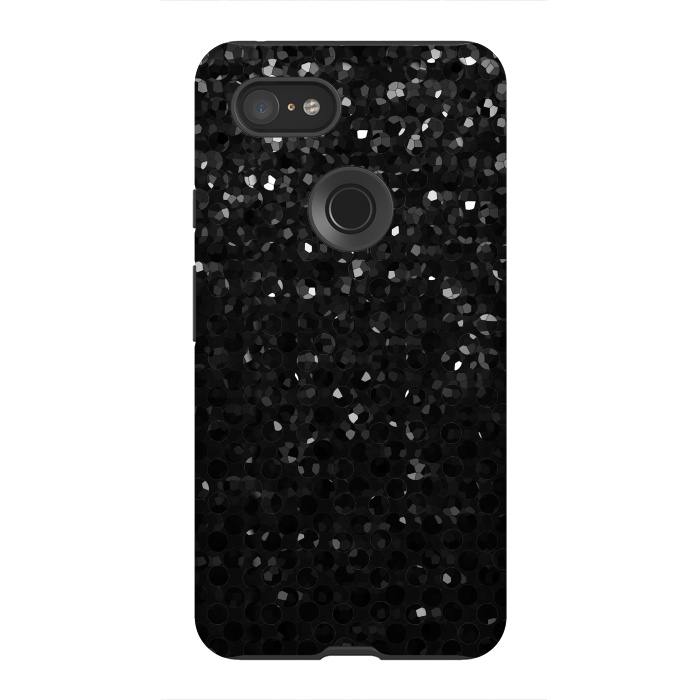 Pixel 3XL StrongFit Black Crystal Bling Strass G283 by Medusa GraphicArt
