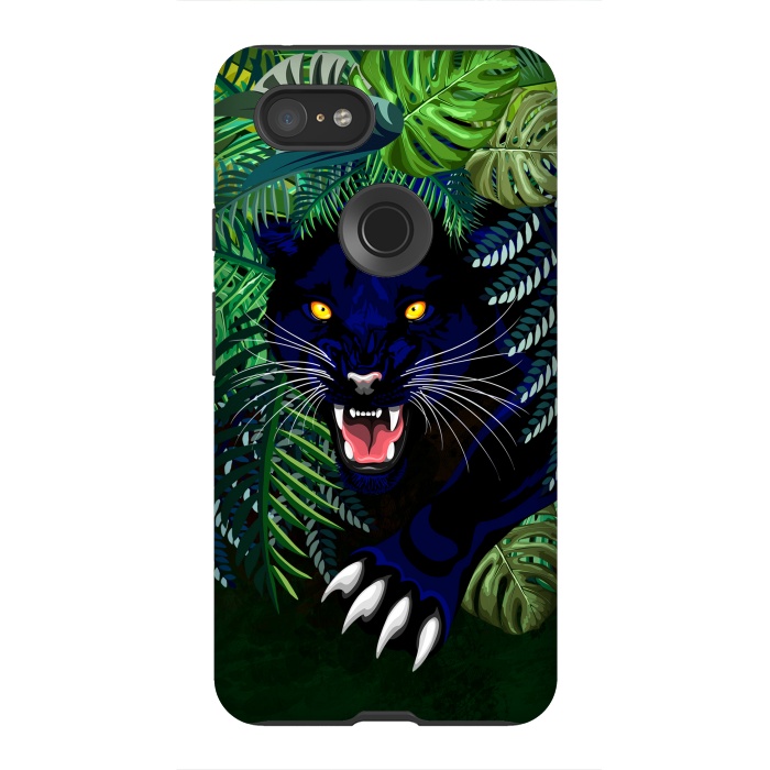 Pixel 3XL StrongFit Black Panther Spirit coming out from the Jungle by BluedarkArt