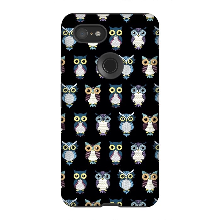 Pixel 3XL StrongFit Owls pattern by Laura Nagel