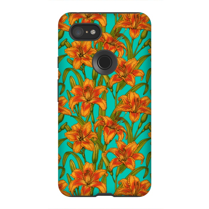 Pixel 3XL StrongFit Tawny daylily flowers  by Katerina Kirilova