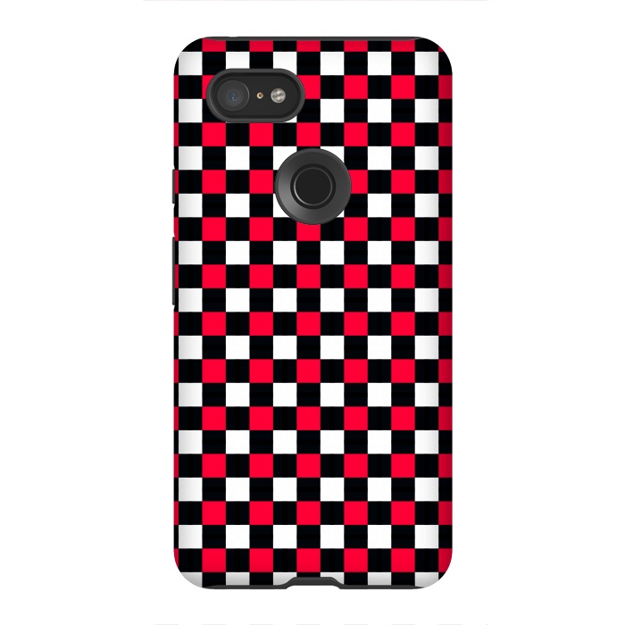 Pixel 3XL StrongFit Red and Black Checkered by TMSarts