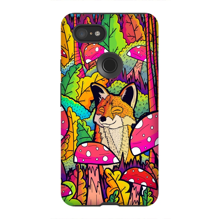 Pixel 3XL StrongFit The happy little fox by Steve Wade (Swade)