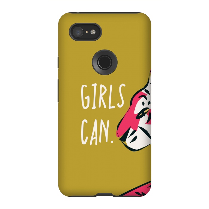 Pixel 3XL StrongFit Girls can, mustard by Jelena Obradovic