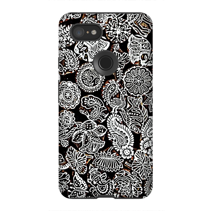 Pixel 3XL StrongFit Black and white pattern by Winston
