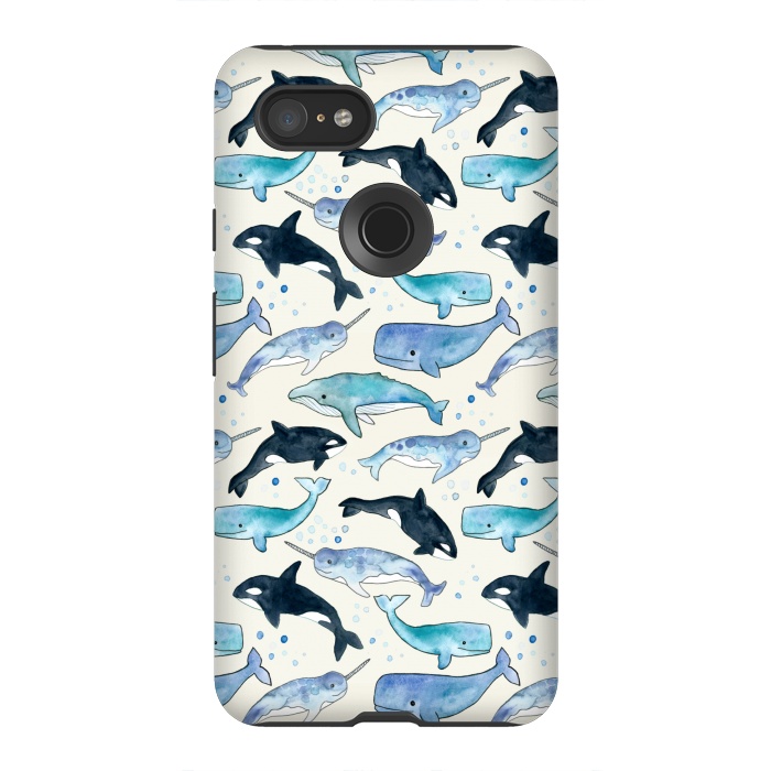 Pixel 3XL StrongFit Whales, Orcas & Narwhals by Tangerine-Tane