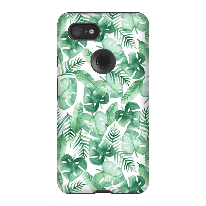 Pixel 3XL StrongFit Tropical Jungle on White by Tangerine-Tane