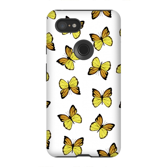 Pixel 3XL StrongFit Yellow butterflies by Julia Badeeva