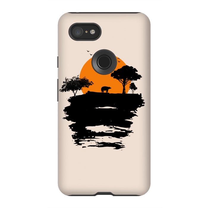 Pixel 3XL StrongFit Bear Travel on Mountain by Creativeaxle