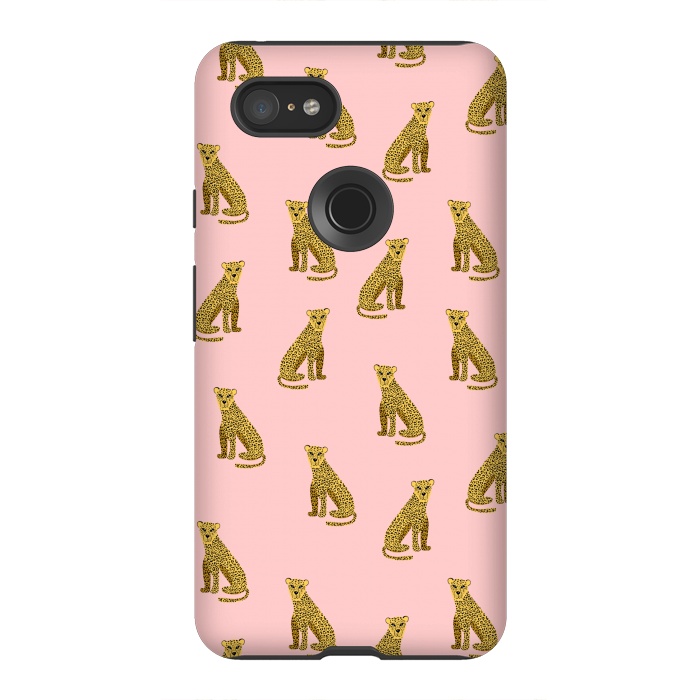 Pixel 3XL StrongFit Leopard. Pink pattern by Julia Badeeva