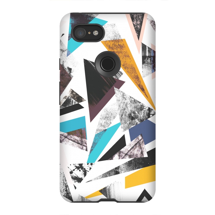 Pixel 3XL StrongFit Colorful textured triangles by Oana 