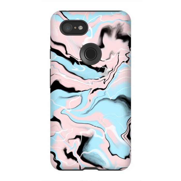 Pixel 3XL StrongFit Marble blue peach by Jms