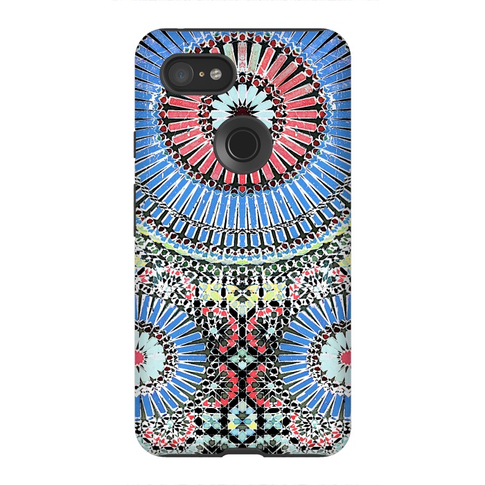 Pixel 3XL StrongFit Colorful Moroccan inspired mosaic tiles by Oana 