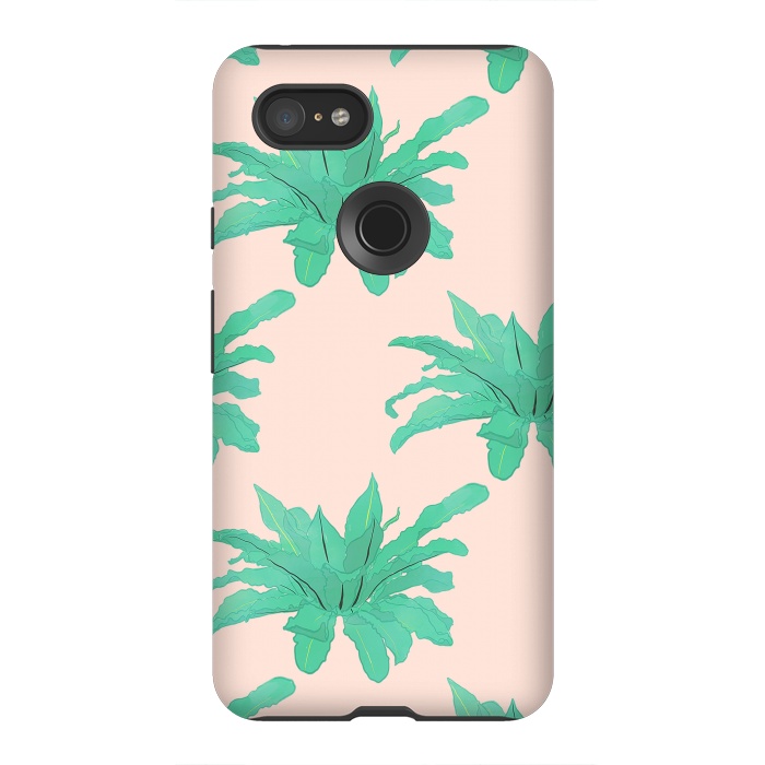 Pixel 3XL StrongFit Pretty Watercolor Pink Peach Floral Girly Design by InovArts