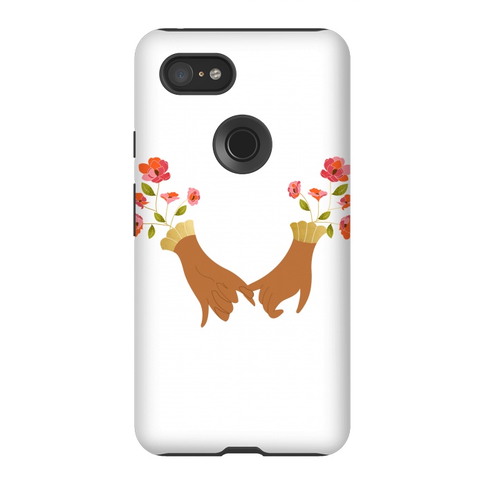 Pixel 3XL StrongFit I Pinky Promise | Valentine's Day Love Friendship | Floral Botanical Join Hands Forever by Uma Prabhakar Gokhale