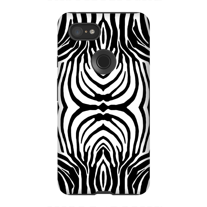 Pixel 3XL StrongFit White zebra stripes by Oana 