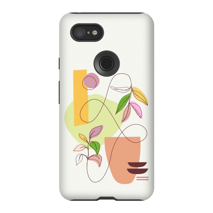 Pixel 3XL StrongFit Geometric Shapes and Botanic 2 by nineFlorals