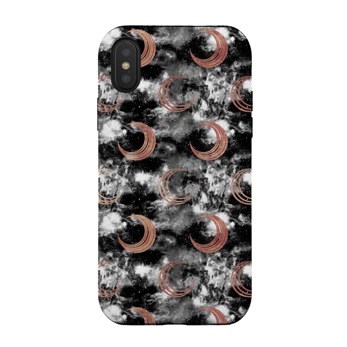 iPhone Xs / X StrongFit Copper moon on cloudy night sky by Oana 