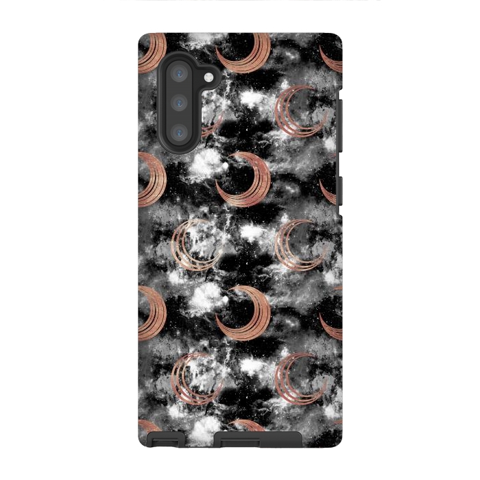 Galaxy Note 10 StrongFit Copper moon on cloudy night sky by Oana 