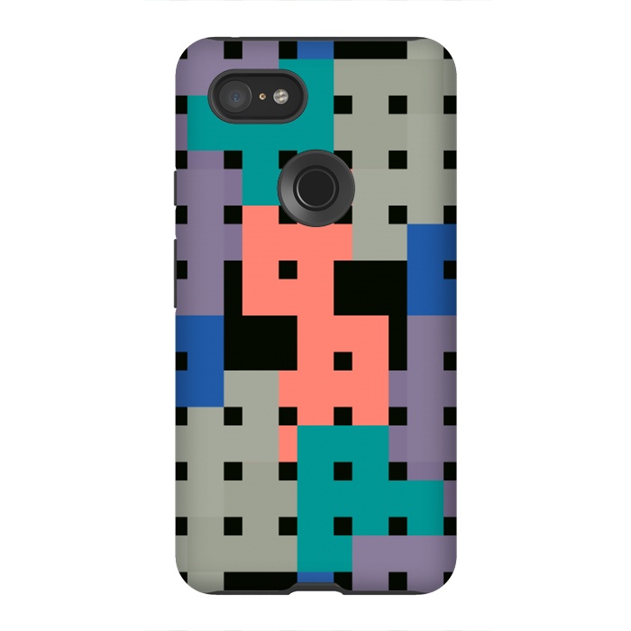 Pixel 3XL StrongFit Geo Repeat Squares by TMSarts