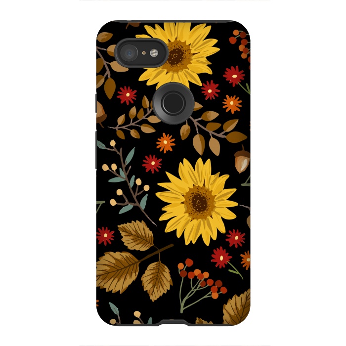 Pixel 3XL StrongFit Autumn Sunflowers II by ArtsCase