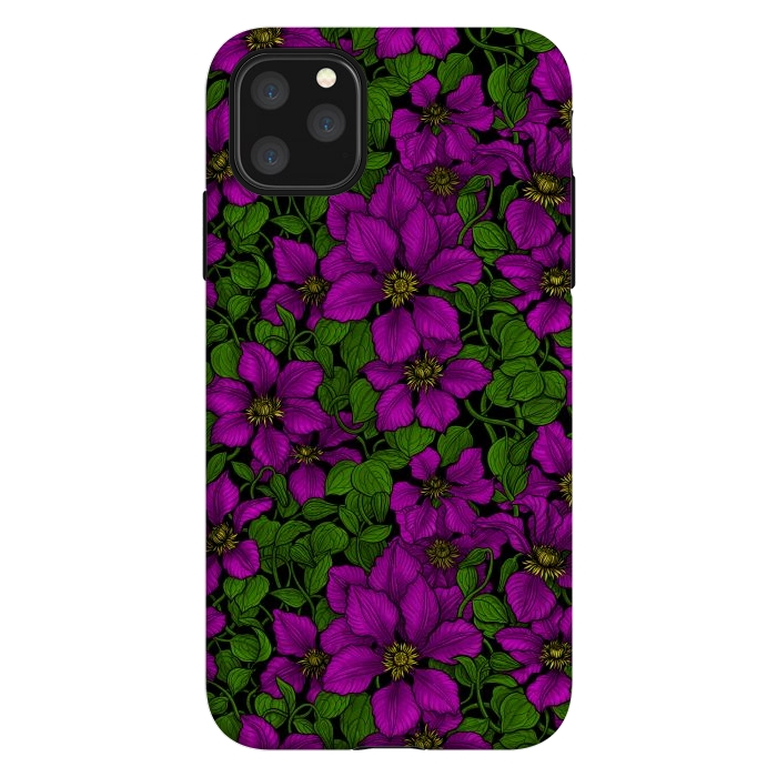 iPhone 11 Pro Max StrongFit Pink Clematis vine by Katerina Kirilova