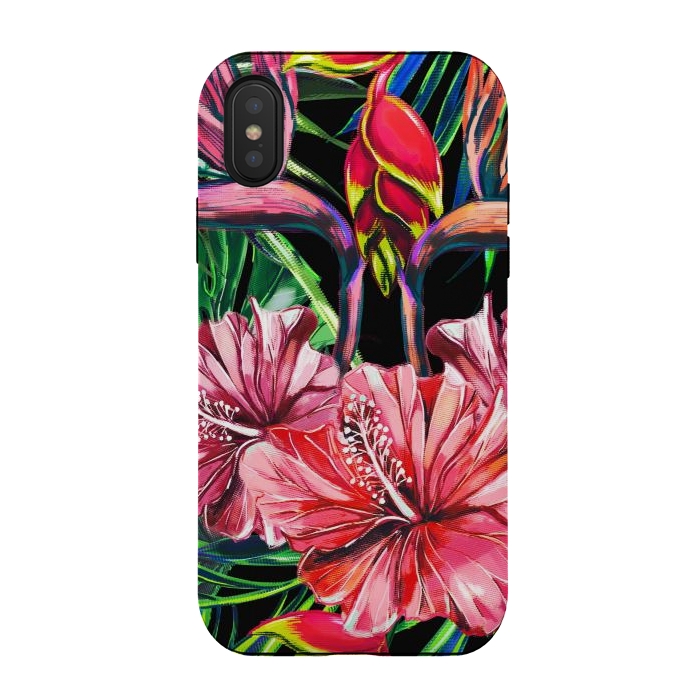 iPhone Xs / X StrongFit Beautiful Trendy Seamless Floral Jungle Pattern by ArtsCase