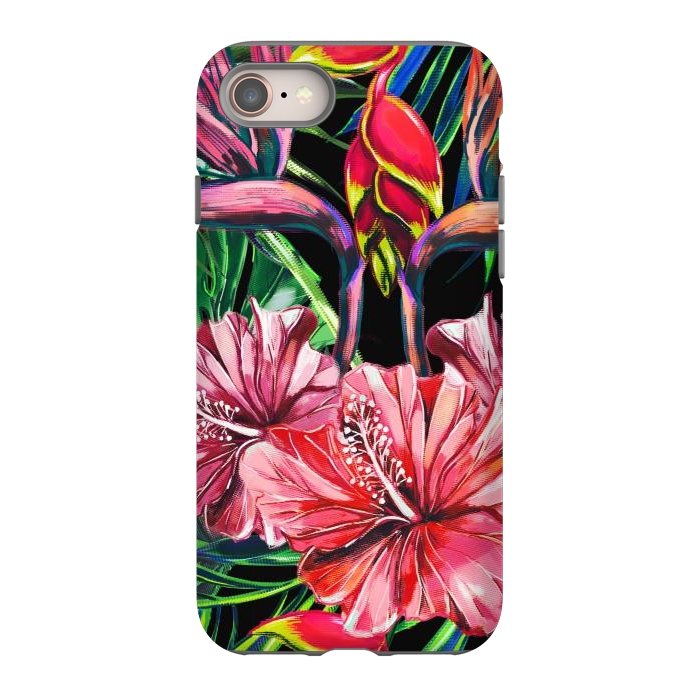 iPhone 8 StrongFit Beautiful Trendy Seamless Floral Jungle Pattern by ArtsCase