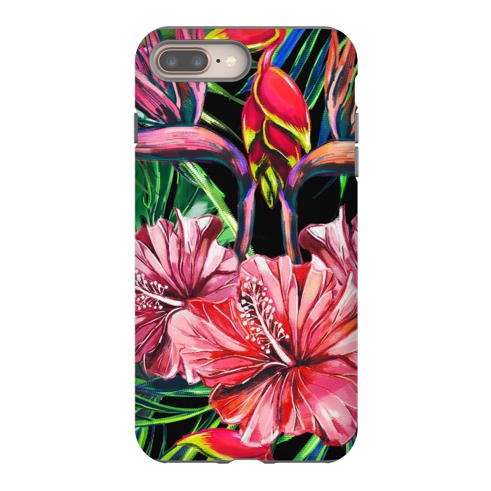 iPhone 8 plus StrongFit Beautiful Trendy Seamless Floral Jungle Pattern by ArtsCase