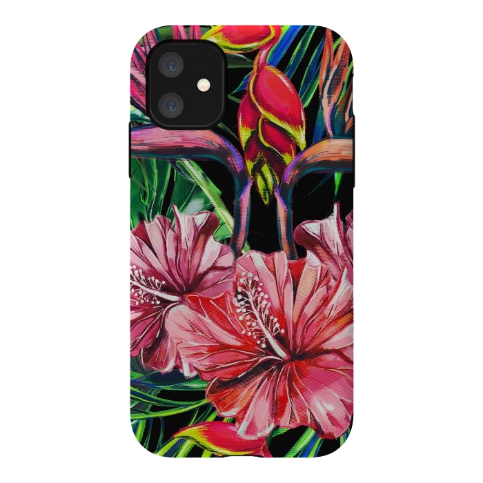 iPhone 11 StrongFit Beautiful Trendy Seamless Floral Jungle Pattern by ArtsCase