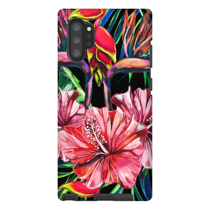 Galaxy Note 10 plus StrongFit Beautiful Trendy Seamless Floral Jungle Pattern by ArtsCase