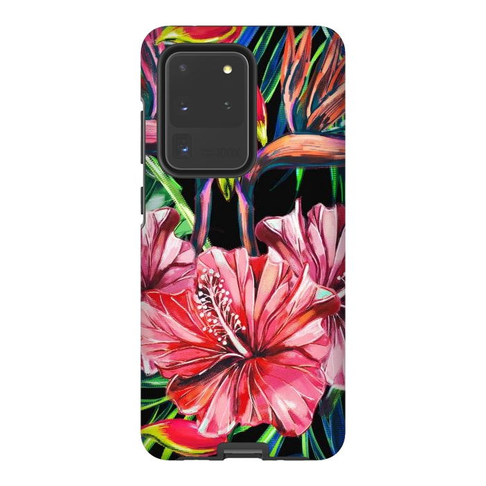 Galaxy S20 Ultra StrongFit Beautiful Trendy Seamless Floral Jungle Pattern by ArtsCase