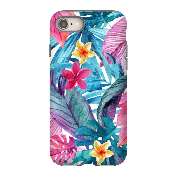 iPhone 8 StrongFit Exotic Leaves and Flower Background by ArtsCase
