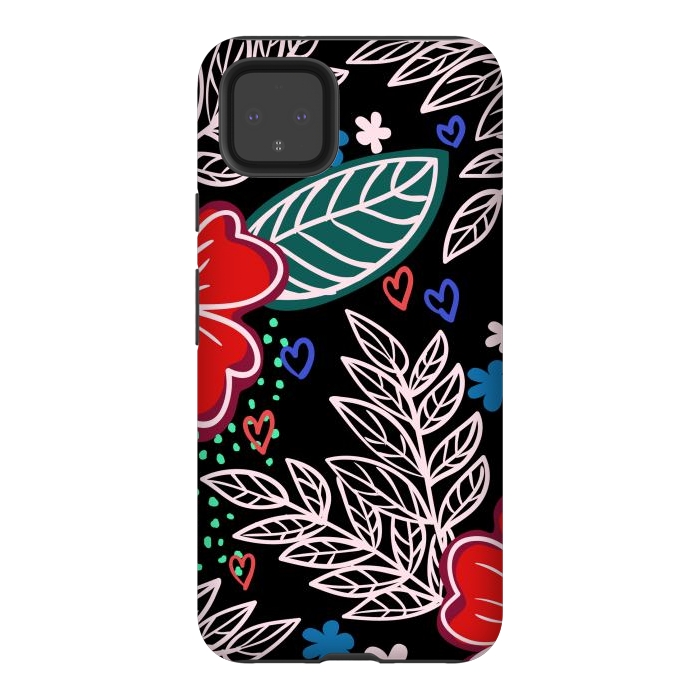 Pixel 4XL StrongFit Floral Pattern Design XIVI by ArtsCase