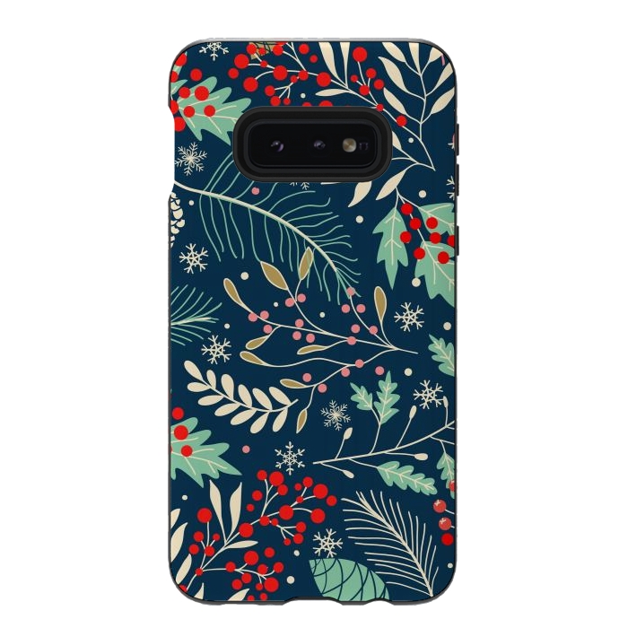 Galaxy S10e StrongFit Christmas Floral Design III by ArtsCase