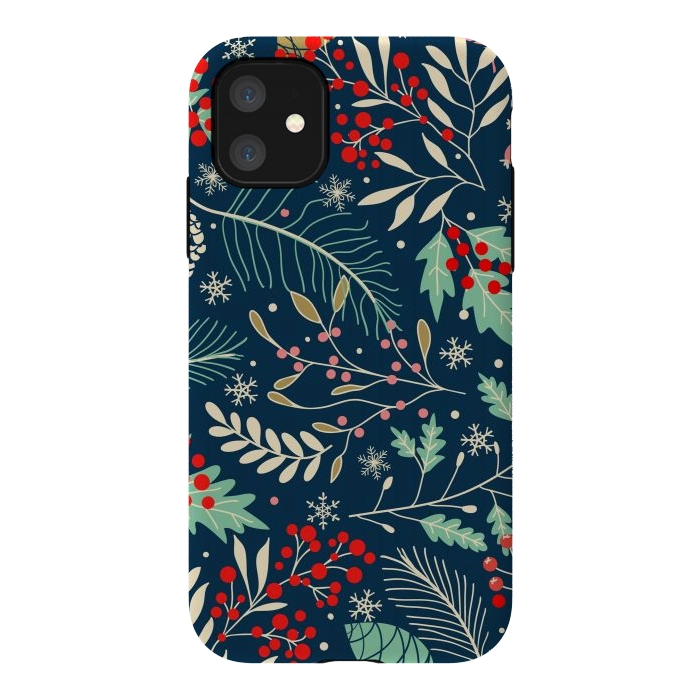 iPhone 11 StrongFit Christmas Floral Design III by ArtsCase