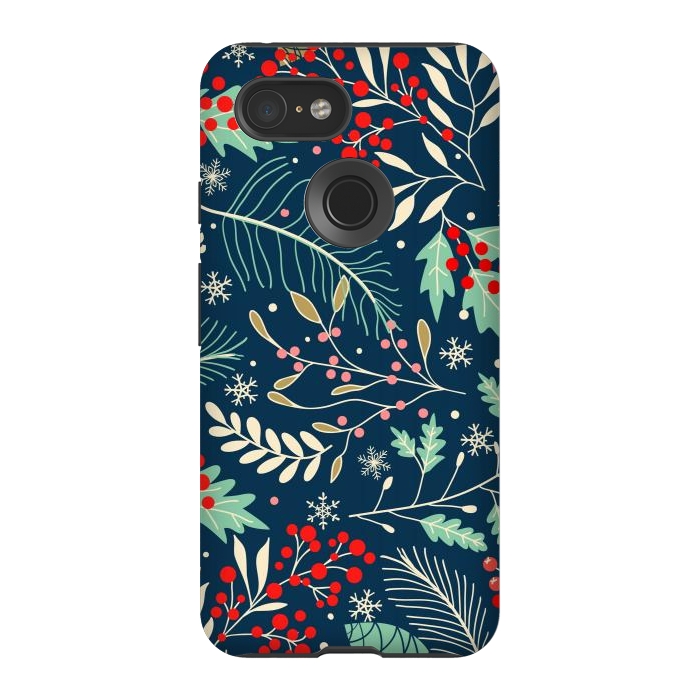 Pixel 3 StrongFit Christmas Floral Design III by ArtsCase