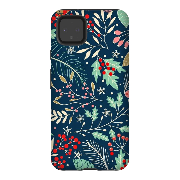 Pixel 4XL StrongFit Christmas Floral Design III by ArtsCase