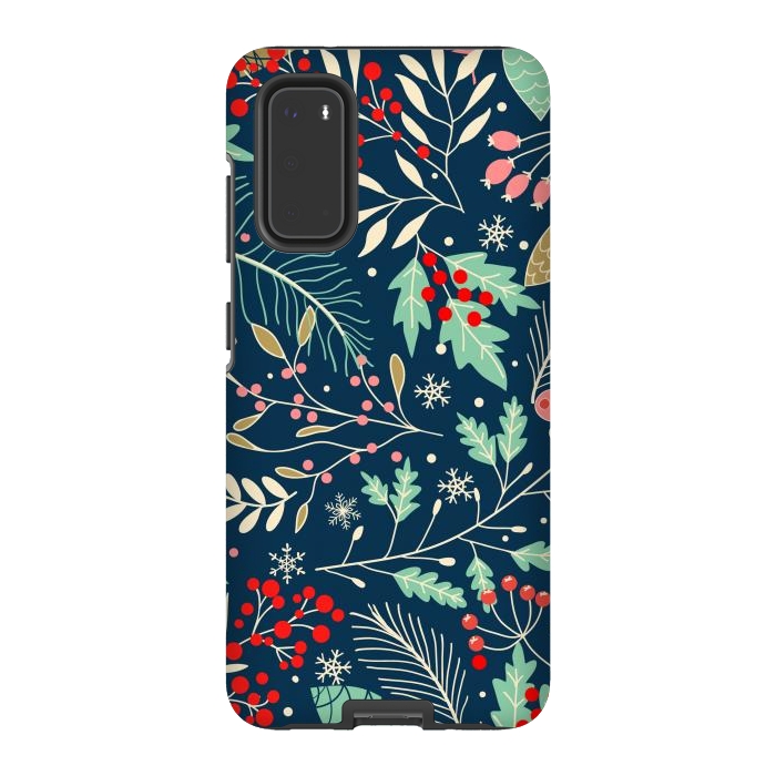 Galaxy S20 StrongFit Christmas Floral Design III by ArtsCase