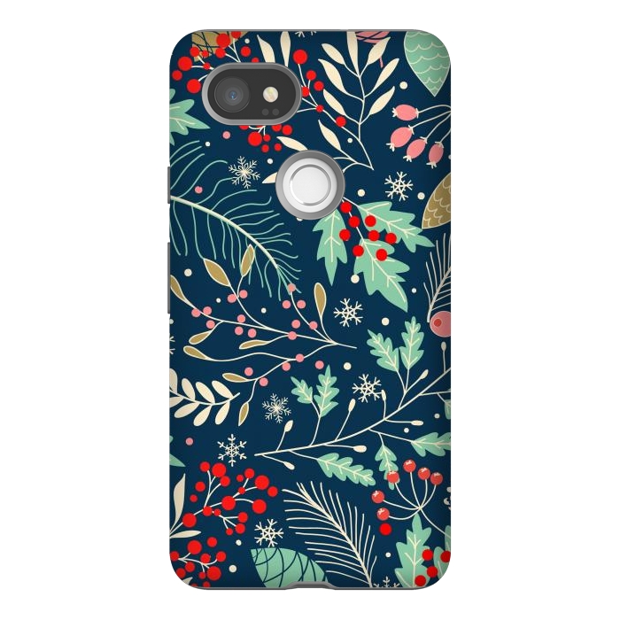 Pixel 2XL StrongFit Christmas Floral Design III by ArtsCase