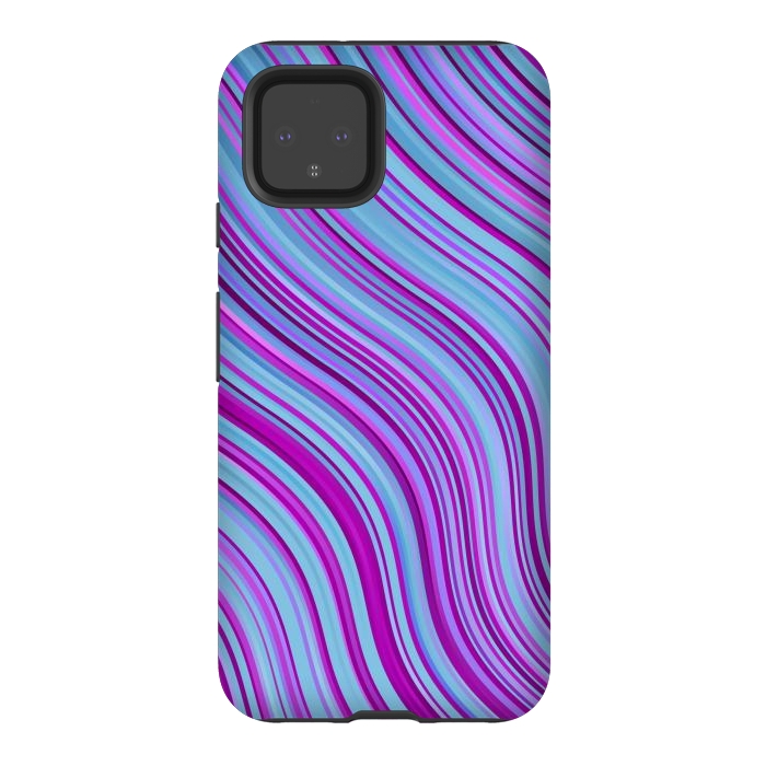Pixel 4 StrongFit Liquid Marble Blue Purple and Blue by ArtsCase