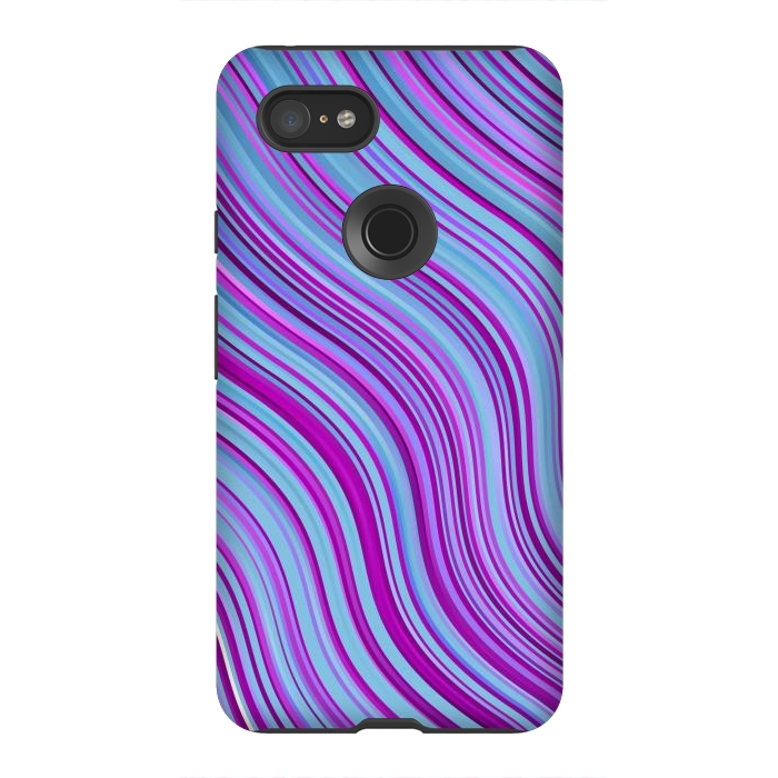 Pixel 3XL StrongFit Liquid Marble Blue Purple and Blue by ArtsCase