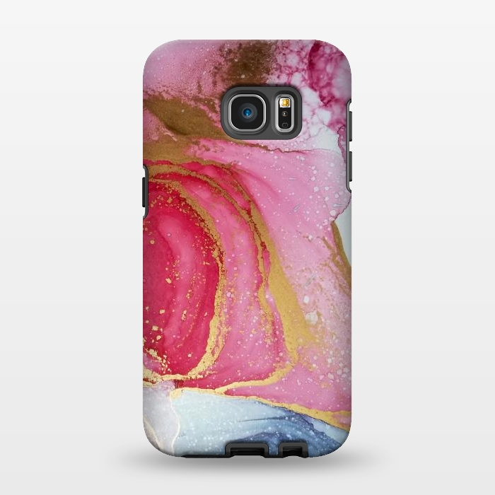 Galaxy S7 EDGE StrongFit Marmol Aqua Tono Onix by ArtsCase