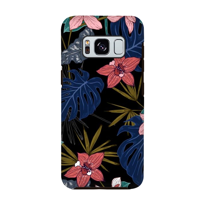 Galaxy S8 StrongFit Tropical Plants, Flowers and Leaves Seamless Pattern 12 by ArtsCase