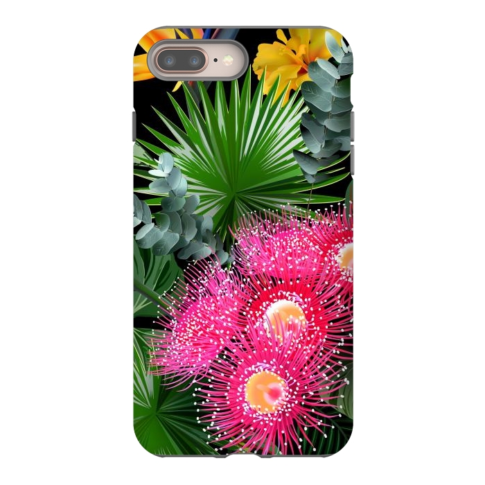 iPhone 7 plus StrongFit Tropical Flowers and Leaves, Seamless Pattern by ArtsCase