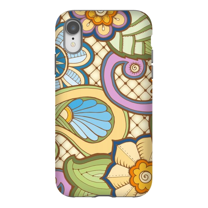 iPhone Xr StrongFit Daisies Pattern with Circle Elements IV by ArtsCase