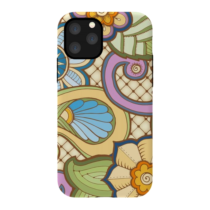 iPhone 11 Pro StrongFit Daisies Pattern with Circle Elements IV by ArtsCase