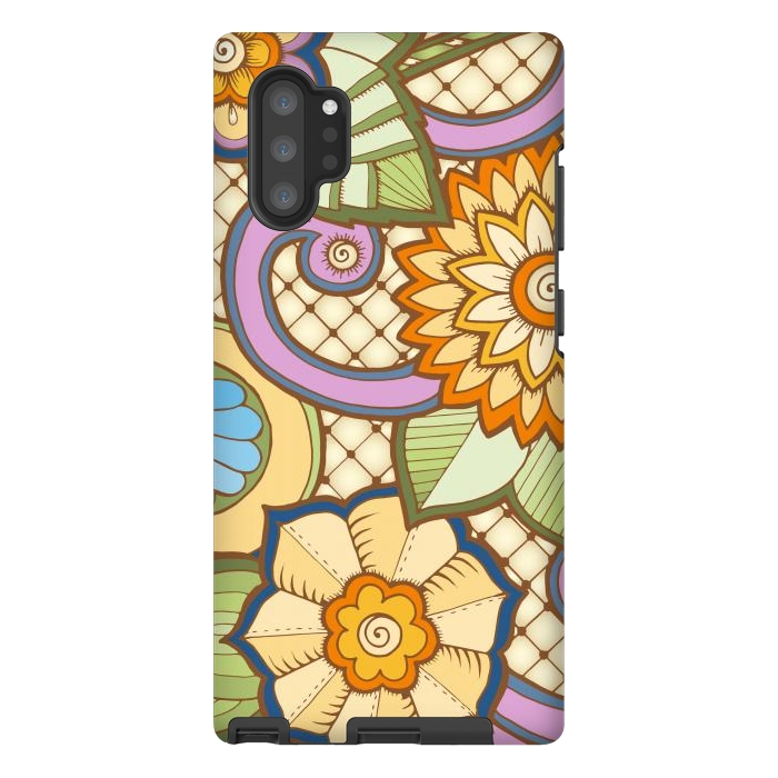 Galaxy Note 10 plus StrongFit Daisies Pattern with Circle Elements IV by ArtsCase
