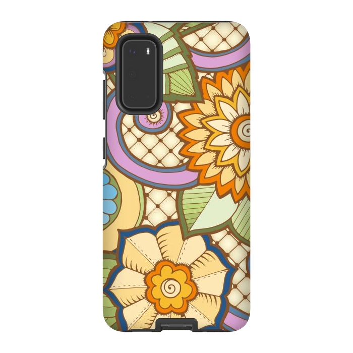 Galaxy S20 StrongFit Daisies Pattern with Circle Elements IV by ArtsCase